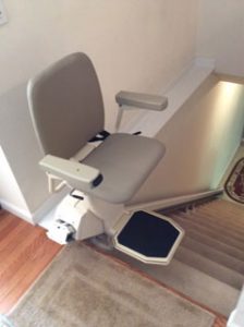 Merrett Stairlifts - Straight Stairlift at top of steps