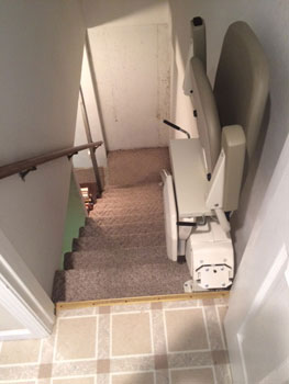 Merrett Stairlifts - Basement stairlift folded