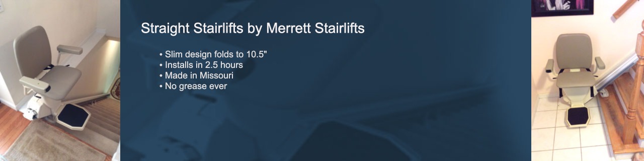Straight stairlifts by Merrett Stairlifts in St. Louis
